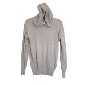 Woolrich Made in Italy Gray Wool Cashmere Blend Hoodie Sweater Size M